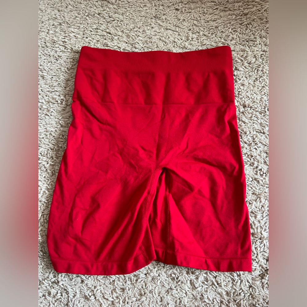Hot red athletic shorts